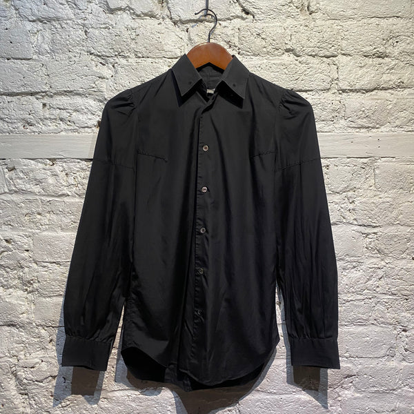 JUNYA WATANABE BLACK COTTON LONG SLEEVE SHIRT