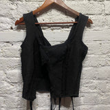 OLUBIYI THOMAS
BLACK LACED CORSET TOP QUILTED
