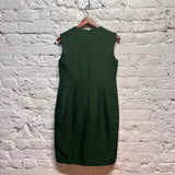 CELINE BOTTLE GREEN SLEEVELESS DRESS