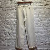 MAISON MARGIELA 	4 WHITE PLEAT FRONT TROUSERS