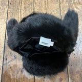 BURBERRY 
BLACK FUR TRAPPER