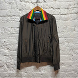 PAUL SMITH 
KHAKI SATIN BOMBER JACKET