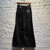 RAF SIMONS BLACK OVERSIZE DENIM TROUSERS WITH EYELETS