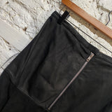 RICK OWENS
SPHINX F/W 15
BLACK  LEATHER SKIRT WITH HAIR DETAILS