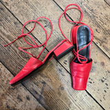 PALOMA WOOL RED LEATHER MULES