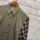 DRIES VAN NOTEN TAN SHIRT CHECK SLEEVES