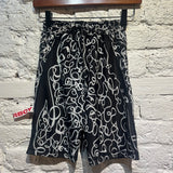 CHARLES JEFFREY LOVERBOY SPANDEX SCRIBBLE SHORTS