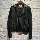 ACNE STUDIOS BLACK LEATHER/SUEDE BIKER JACKET