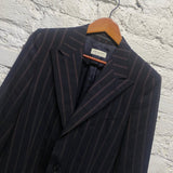 DRIES VAN NOTEN NAVY/DEEP RED STRIPE JACKET