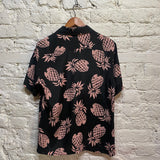 SANDRO 
BLACK/PINK PRINT VISCOSE SHIRT