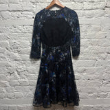 ERDEM
BLACK/BLUE PRINT DRESS