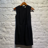 COMME DES GARÇONS BLACK SLEEVELESS KNEE LENGTH LIGHT WOOL DRESS