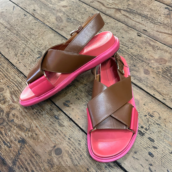 MARNI BROWN/PINK SANDALS