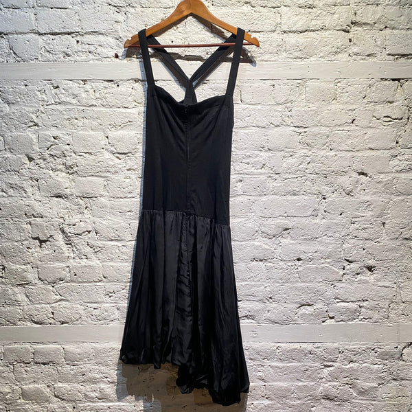YOHJI YAMAMOTO Y’S BLACK WOOL/CUPRO DRESS