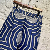 CHARLES JEFFREY LOVERBOY BLUE GRAPHIC PRINT WOVEN TROUSERS