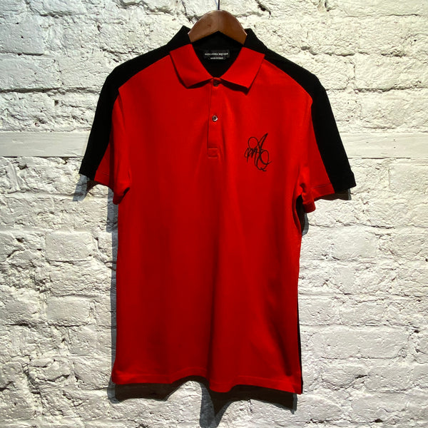 ALEXANDER MCQUEEN RED FRONT BLACK BACK POLO