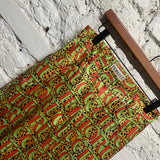 FIORUCCI GREEN/RED PRINT SATIN FLARED TROUSERS
