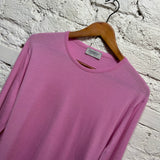 JOHN SMEDLEY 
BUBBLEGUM PINK MERINO WOOL SWEATER