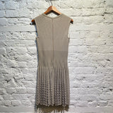 ALAIA HEAVY WEAVE PALE GREY DRESS