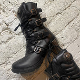 NEW ROCK
BLACK HEELED BOOTS