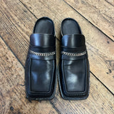 MARTINE ROSE BLACK LOAFER MULES