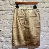 VERONICA BEARD	GOLD LEATHER SKIRT