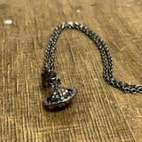 VIVIENNE WESTWOOD PETITE ORB GUNMETAL/AURORA PENDANT