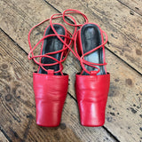 PALOMA WOOL RED LEATHER MULES
