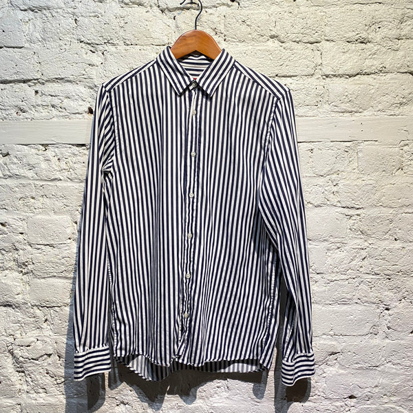 HUGO BOSS NAVY/WHITE STRIPE SHIRT