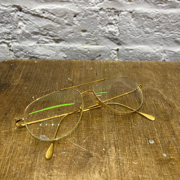 CUTLER & GROSS GOLD PLATED OPTICAL AVIATORS