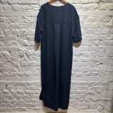 STUDIO NICHOLSON	NAVY V-NECK DRESS