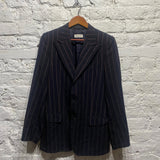 DRIES VAN NOTEN NAVY/DEEP RED STRIPE JACKET