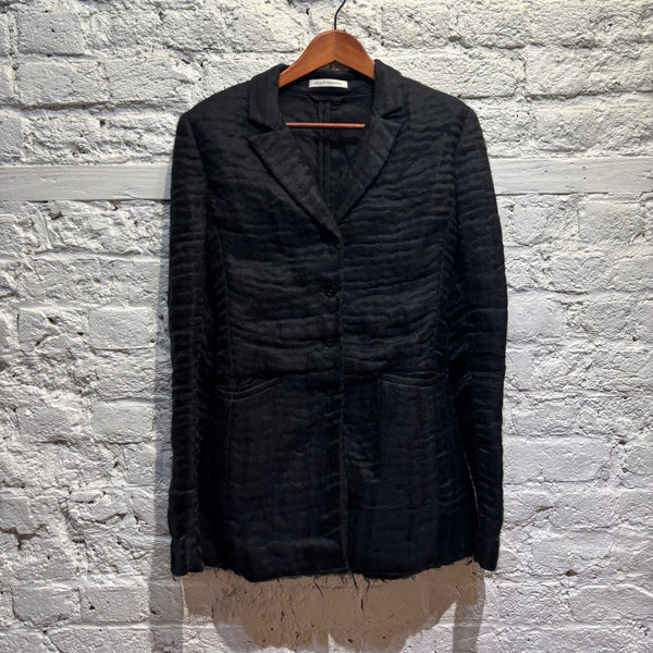 CECILIE BAHNSEN BLACK MOHAIR BLAZER