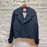 J'AI MAL A LA TETE PETROL BLUE FELT PEACOAT