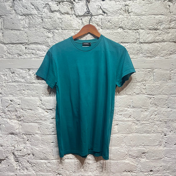 JIL SANDER TEAL COTTON T-SHIRT