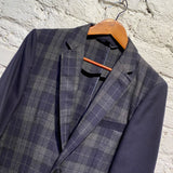 DONNA KARAN NEW YORK
DKNY NAVY CHECK/PLAIN WOOL JACKET