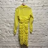 PREEN
YELLOW RUFFLE DRESS WITH DIAMANTE DETAILS