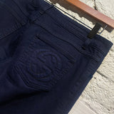 GUCCI WOMENS DARK NAVY DENIM FLARED JEANS