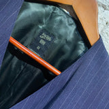 JEAN PAUL GAULTIER HOMME NAVY PINSTRIPE LONG FRONT GILET