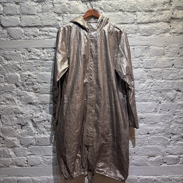 STUSSY VERA HOODED METALLIC OVERCOAT