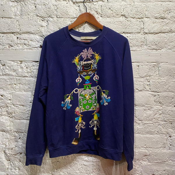 MARY KATRANTZOU
NAVY PRINTED COTTON SWEATER