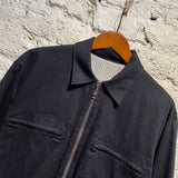 ALEXANDER MCQUEEN MIDNIGHT/STRIPED COTTON REVERSIBLE ZIP JACKET