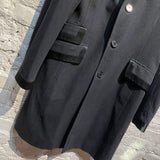 PAUL SMITH BLACK OVERCOAT SATIN POCKET DETAIL