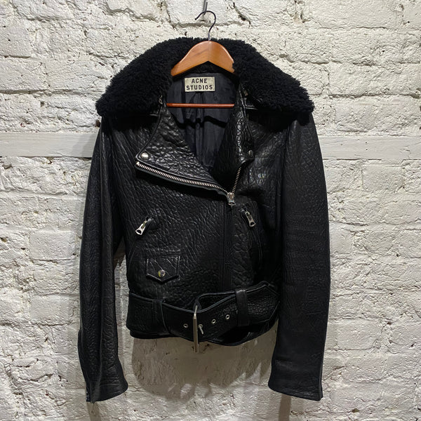 ACNE STUDIOS 
BLACK LEATHER JACKET