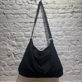 DRIES VAN NOTEN BLACK CANVAS MESSENGER BAG