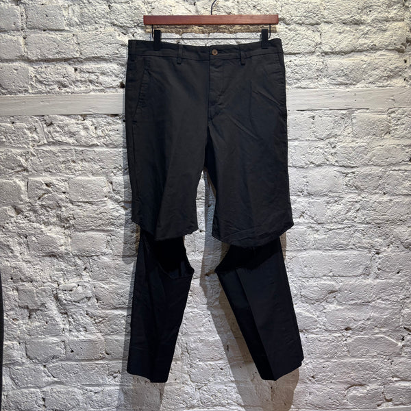 COMME DES GARCONS	HOMME PLUS BLACK SPLIT KNEE TROUSERS