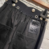 RAF SIMONS BLACK OVERSIZE DENIM TROUSERS WITH EYELETS