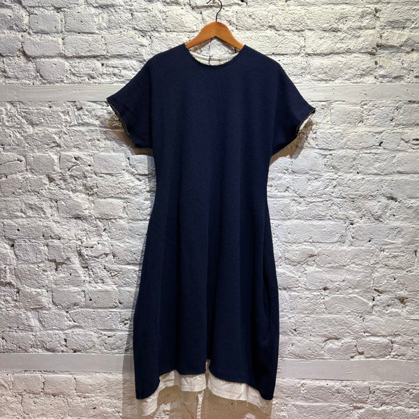 COMME DES GARCONS 	NAVY KNIT DRESS AD 2014