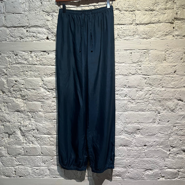 KATHARINE HAMNETT “LUCIA” BLUE SILK TROUSERS