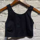 RICK OWENS BLACK MIDRIFF TANK SPORTS TOP